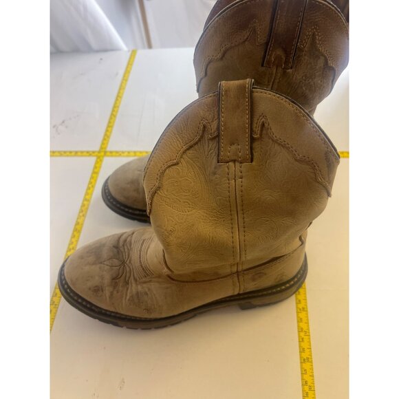 Rocky women’s 8MWM Western Style Leather Pull-On Work Boots Size 8.5 - Picture 1 of 4